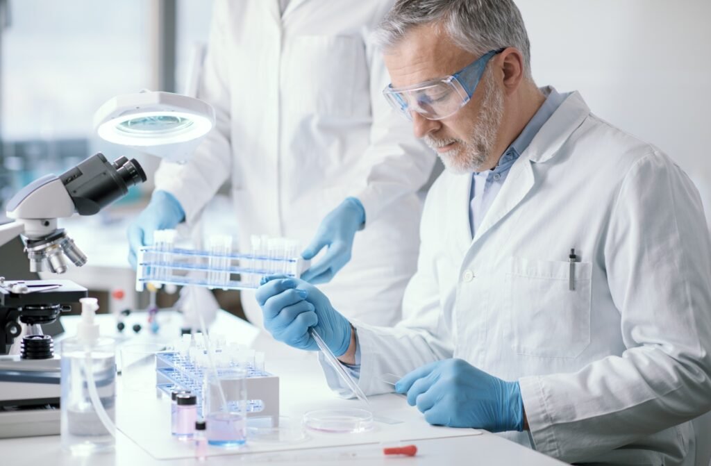 Medical researcher working in the laboratory