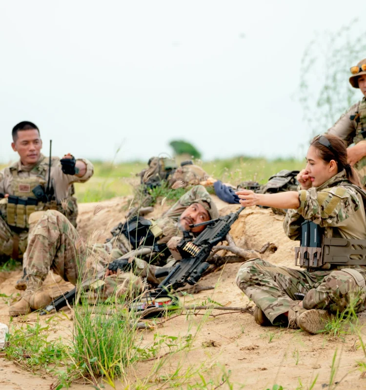 group-of-military-or-soldier-stay-and-relax-during-prepare-for-fight-to-enemy-in-battle-field